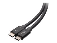 C2G 1.5ft Thunderbolt 4 USB C Cable - USB C to USB C - 40Gbps - M/M - Thunderbolt-kaapeli - 24 pin USB-C (uros) to 24 pin USB-C (uros) - USB 3.2 / DisplayPort 2.1 / Thunderbolt 4 - 30 V - 50 cm - USB-virransyöttö (100 W), tuki 8K 60 Hz, 4K 60Hz (4096 x 2160) -tuki, ethernet-tuki - musta C2G28885
