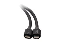 C2G 2.5ft Thunderbolt 4 USB C Cable - USB C to USB C - 40Gbps - M/M - Thunderbolt-kaapeli - 24 pin USB-C (uros) to 24 pin USB-C (uros) - USB 3.2 / DisplayPort 2.1 / Thunderbolt 4 - 30 V - 76 cm - USB-virransyöttö (100 W), tuki 8K 60 Hz, 4K 60Hz (4096 x 2160) -tuki, ethernet-tuki - musta C2G28886