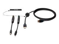 C2G 15ft (4.5m) 4K HDMI Premium Cable and Dongle Adapter Ring with Color Coded Mini DisplayPort and USB-C - Videosovitinpakkaus - musta - kullatut liittimet, tuki 4K / 60 Hz, 4K 30 Hz:n tuki (mDP) C2G30057