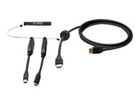 C2G 10ft (3m) 4K HDMI Premium Cable and Dongle Adapter Ring with Color Coded Mini DisplayPort and USB-C - Videosovitinpakkaus - musta - kullatut liittimet, tuki 4K / 60 Hz, 4K 30 Hz:n tuki (mDP) C2G30056