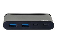 Legrand - Hub - 2 x SuperSpeed USB 3.0 + 1 x USB-C + 1 x USB-C (virransyöttö) - työpöytä 82115