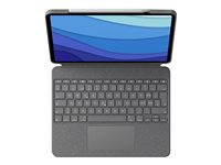 Logitech Combo Touch - Näppäimistö- ja kalvokotelo - sekä kosketuslevy - taustavalaistu - Apple Smart connector - QWERTZ - Sveitsi - hiekka malleihin Apple 11-inch iPad Pro (1. laitesukupolvi, 2. sukupolvi, 3. sukupolvi) 920-010167