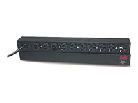 APC Basic Rack-Mount PDU - Virranjakelukaista (telineasennettava) - Vaihtovirta 120 V - 1.8 kW - tulo: NEMA 5-15 - lähtöliittimet: 10 (NEMA 5-15) - 1U - 19" - 3.7 m johto - musta malleihin P/N: SMX1000C, SMX1500RM2UC, SMX1500RM2UCNC, SMX750C, SMX750CNC, SRTL3KRM1UC AP9562