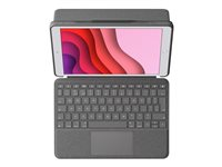 Logitech Combo Touch - Näppäimistö- ja kalvokotelo - sekä kosketuslevy - taustavalaistu - Apple Smart connector - QWERTZ - Sveitsi - grafiitti malleihin Apple 10.2-inch iPad (7. sukupolvi, 8. sukupolvi, 9. sukupolvi) 920-009609